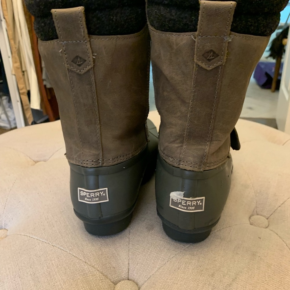 Beautiful Gray Leather Sperry “Duck” Boots - Size… - image 3
